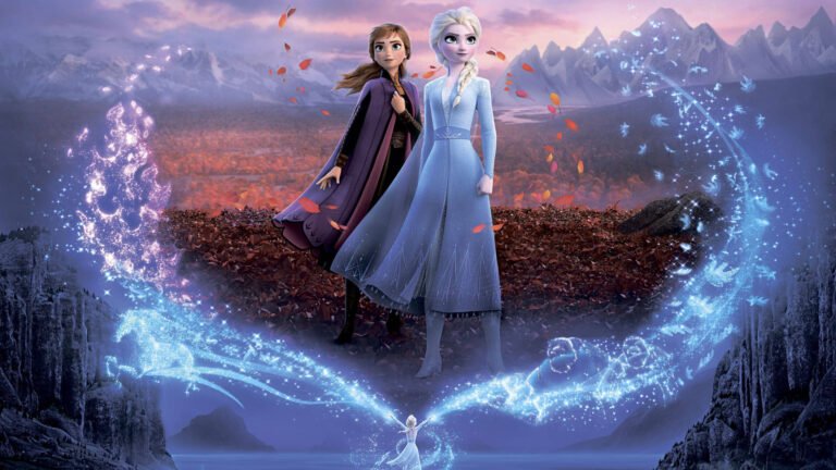 anna y elsa en un paisaje nevado