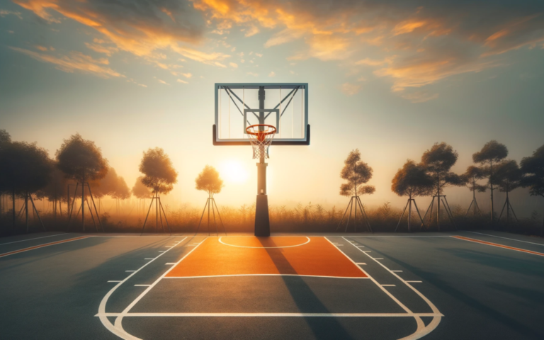 aro de baloncesto en una cancha