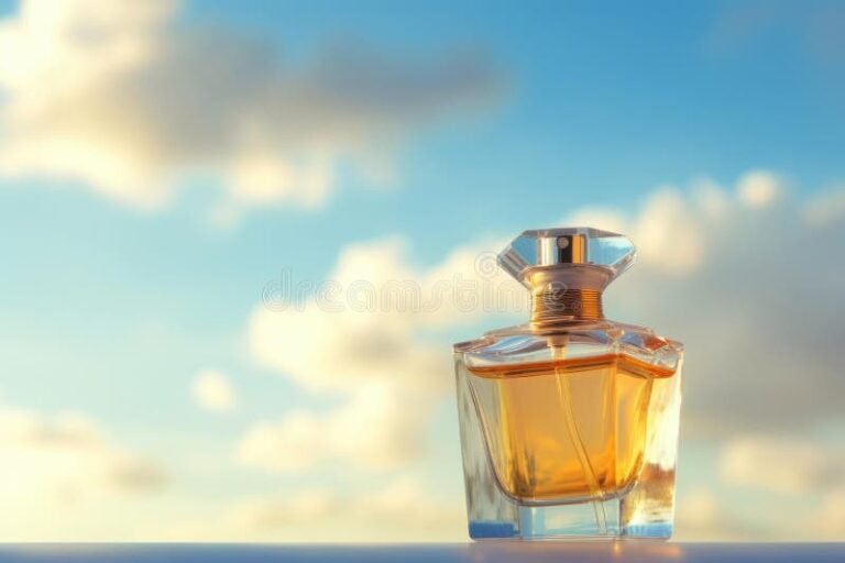 botella de perfume elegante sobre fondo suave