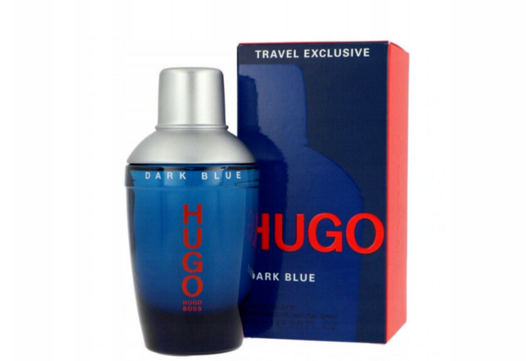 botella de perfume hugo boss dark blue