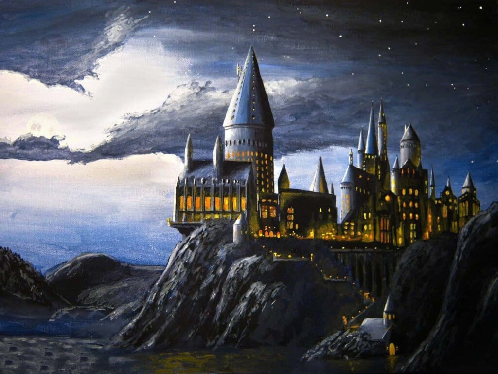 castillo de hogwarts en un paisaje magico
