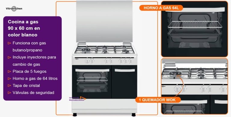 cocina de gas envasado elegante en casa