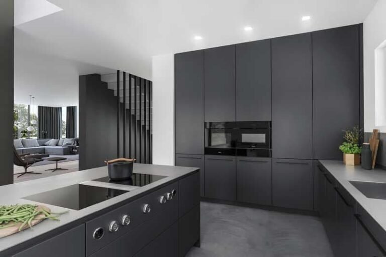 cocina moderna en tonos negros elegantes