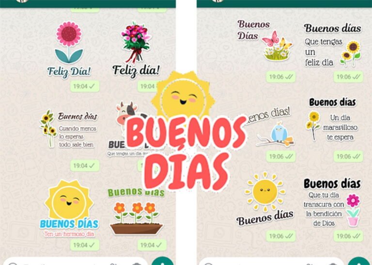 coloridos stickers de buenos dias