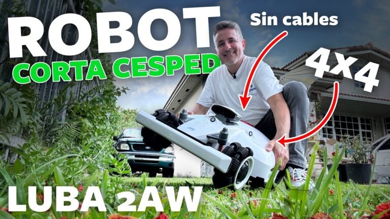 cortadora de cesped robotica en accion