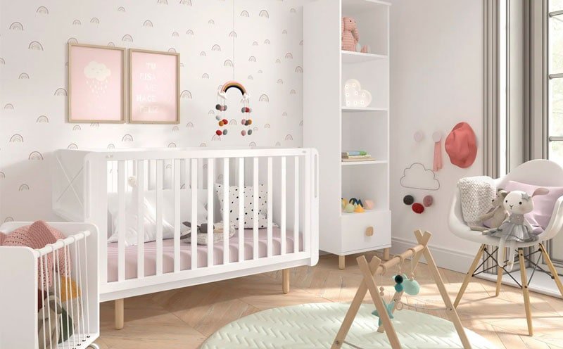 cuna de bebe moderna y acogedora