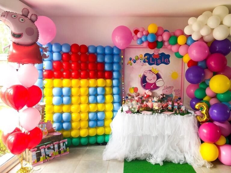 Cómo decorar un cumpleaños de Peppa Pig con globos 15 decoracion de cumpleanos con globos de peppa pig