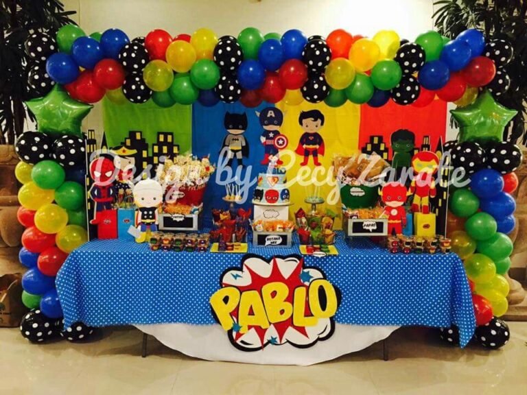 Cómo decorar una fiesta de cumpleaños temática del Hombre Araña 24 decoracion de fiesta con tematica superheroica