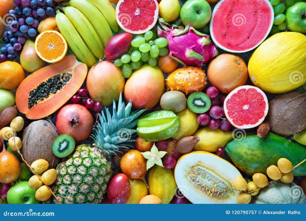 diversas frutas coloridas en un fondo atractivo