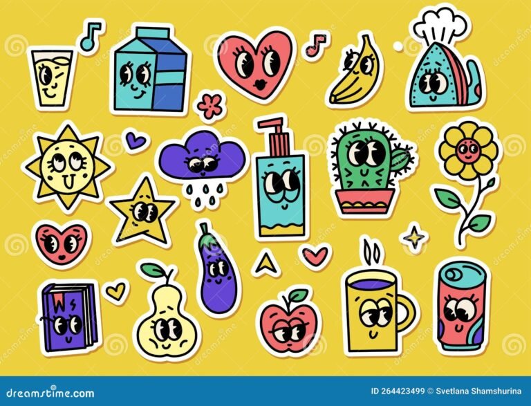 divertidos stickers coloridos y creativos