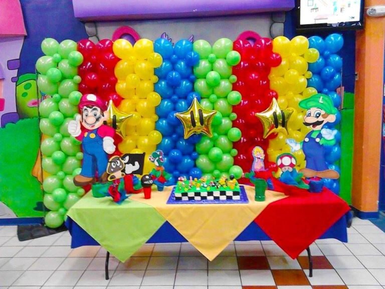 Cómo hacer una decoracion de Mario Bros para un cumpleaños 9 fiesta tematica de mario bros colorida