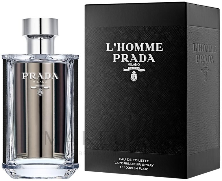 frasco elegante de perfume prada lhomme