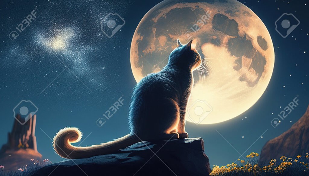 gato corriendo en un mundo colorido