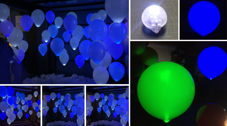 Dónde comprar globos LED para centros de mesa creativos 4 globos led iluminando un centro de mesa