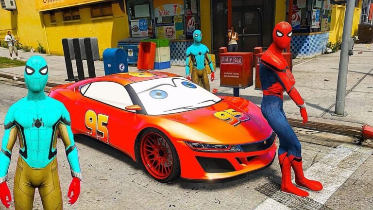 hombre arana conduciendo un auto deportivo