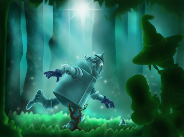 hombre de hojalata en el bosque