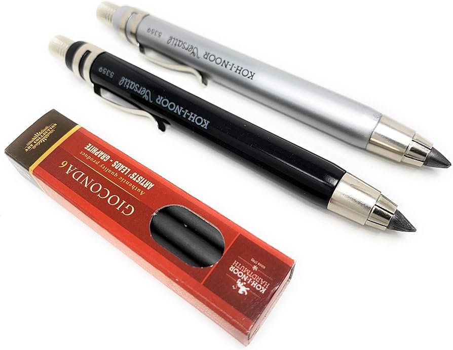 lapiz de grafito sobre superficie metalica