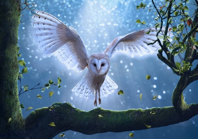 Es la lechuza una buena mascota en el mundo de Harry Potter 17 lechuza volando en un bosque magico