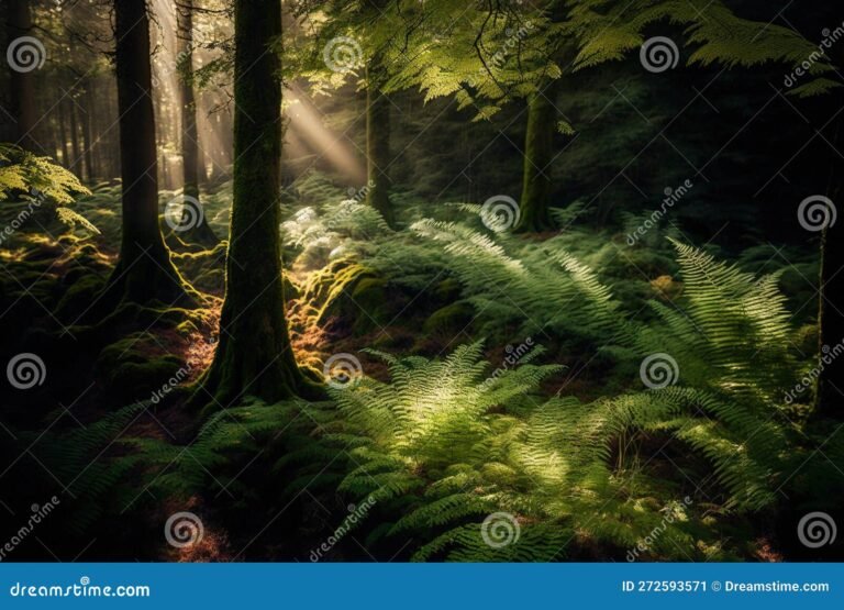 luz suave filtrandose a traves de arboles