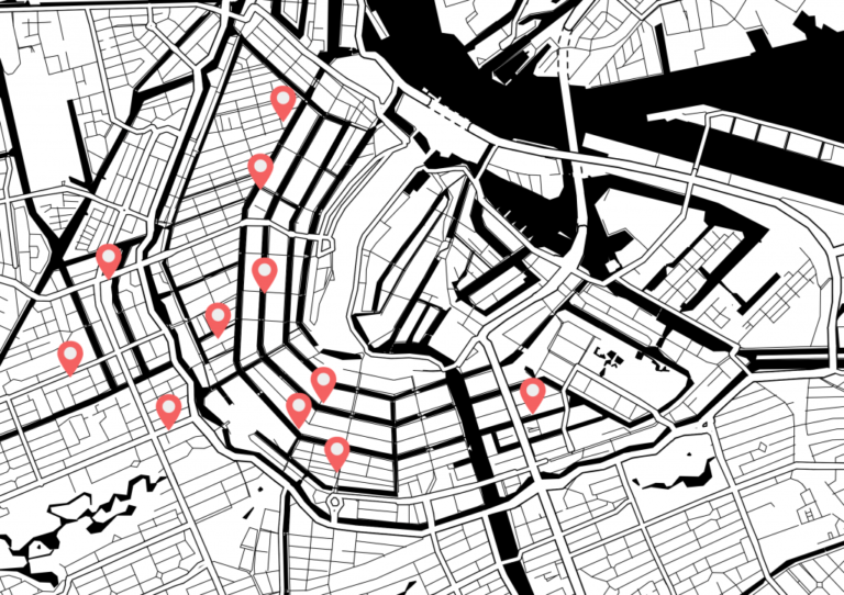 Dónde se encuentran las sucursales de Somos los Juguetes 8 mapa con marcadores de ubicacion de tiendas