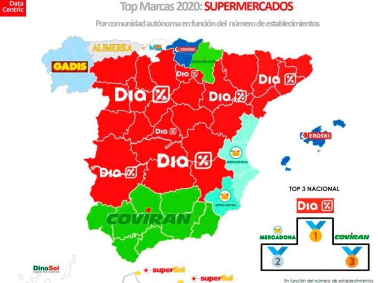 mapa de sucursales de supermercados