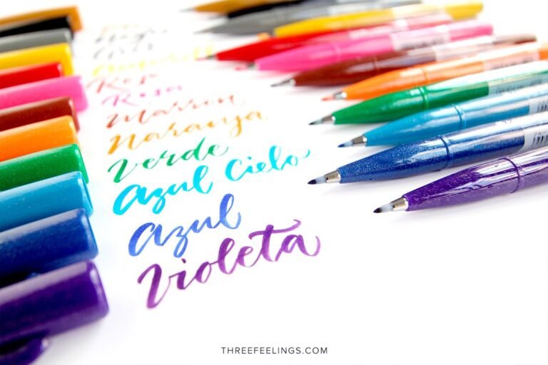 marcadores de punta pincel en colorido