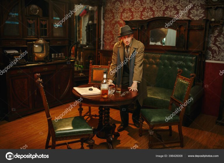 misterioso detective con estilo vintage
