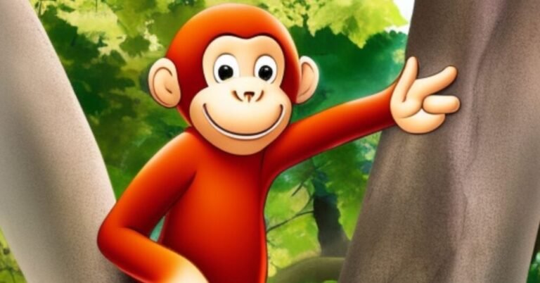 mono curioso explorando un mundo colorido