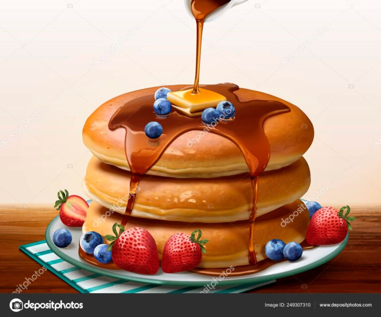 Cómo se hacen los hot cakes esponjosos y deliciosos en casa 3 monton de hot cakes apilados con jarabe