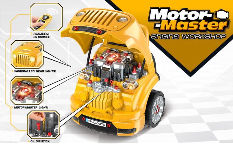 Cómo funciona el motor de un auto de juguete y qué tipos hay 8 motor de juguete en accion sobre mesa