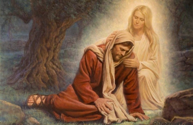 mujer poderosa en un entorno celestial