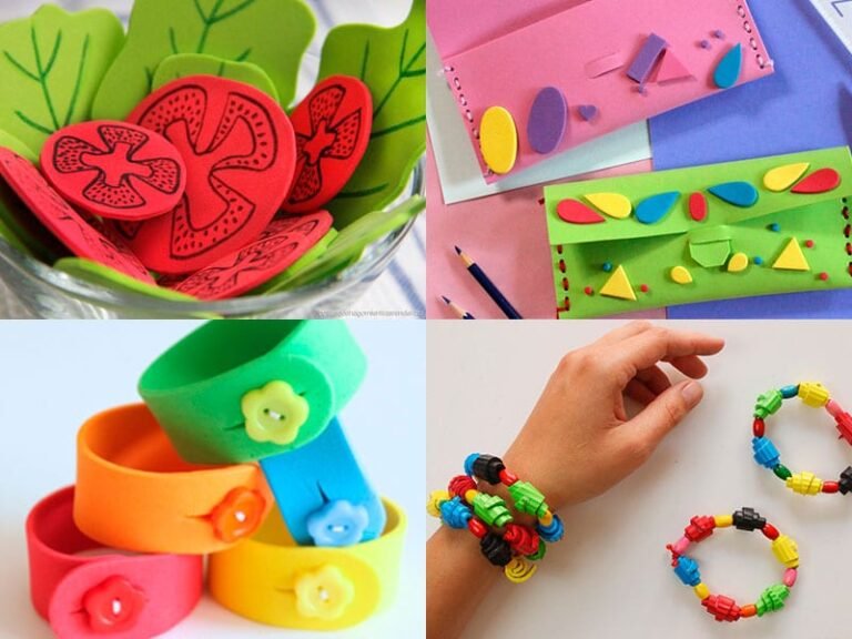 Qué manualidades divertidas con goma eva pueden hacer los niños 11 ninos creando manualidades con goma eva