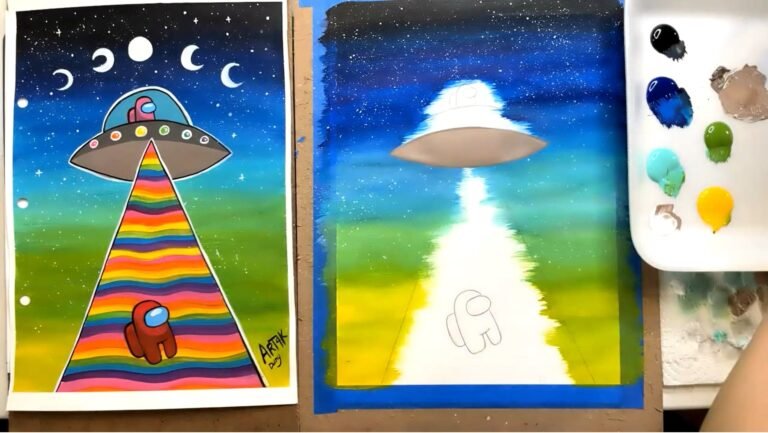 Cómo pintar personajes de Among Us paso a paso 16 ninos pintando personajes de among us