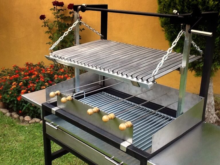 parrilla de acero inoxidable en exterior