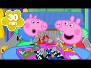 peppa pig jugando con su familia