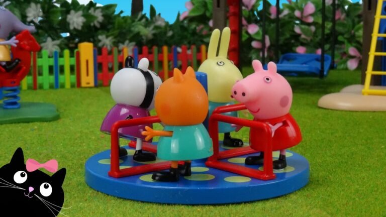peppa pig y amigos jugando al aire libre