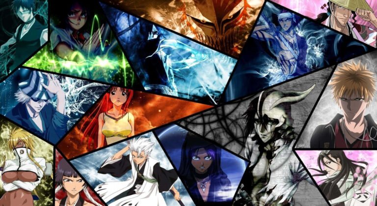 personajes de bleach en accion vibrante