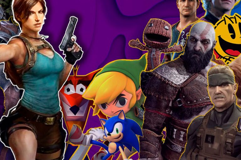 personajes iconicos de videojuegos en accion