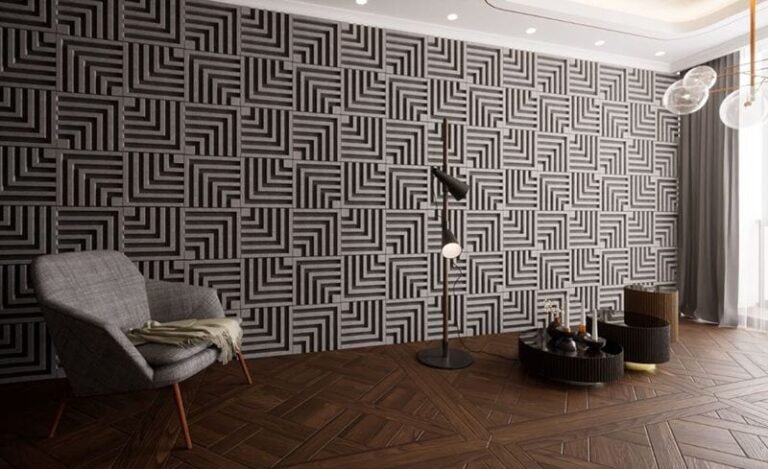 placas acusticas en una pared moderna