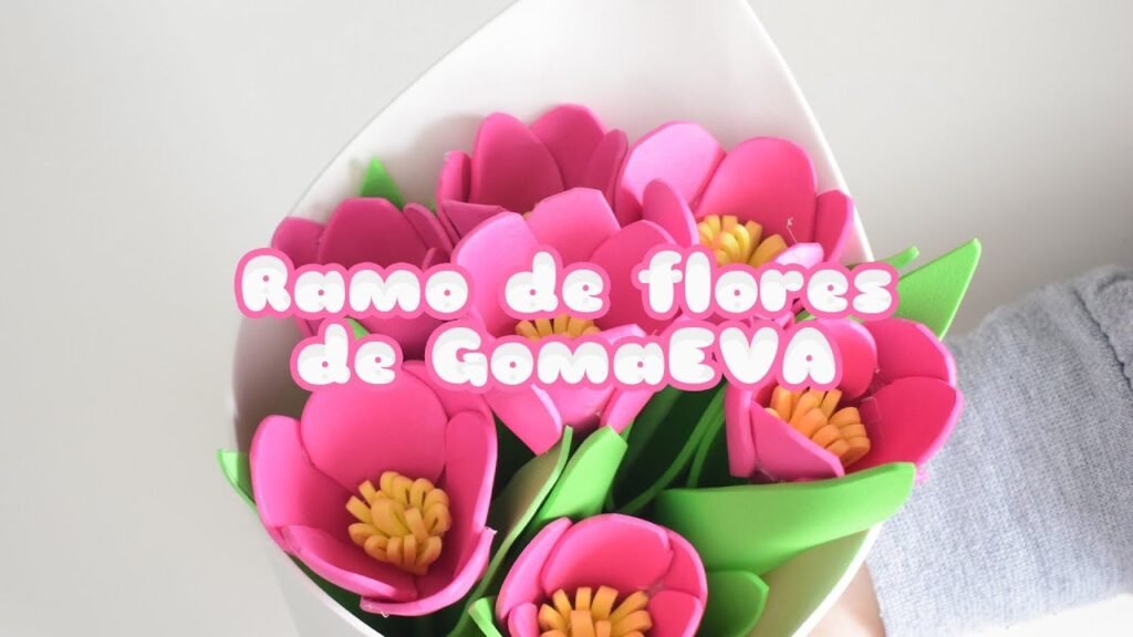 Cómo hacer ramos de flores de goma eva de forma fácil y creativa 1 ramo colorido de flores de goma eva