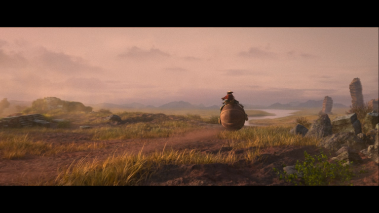 raya y sisu en un paisaje magico