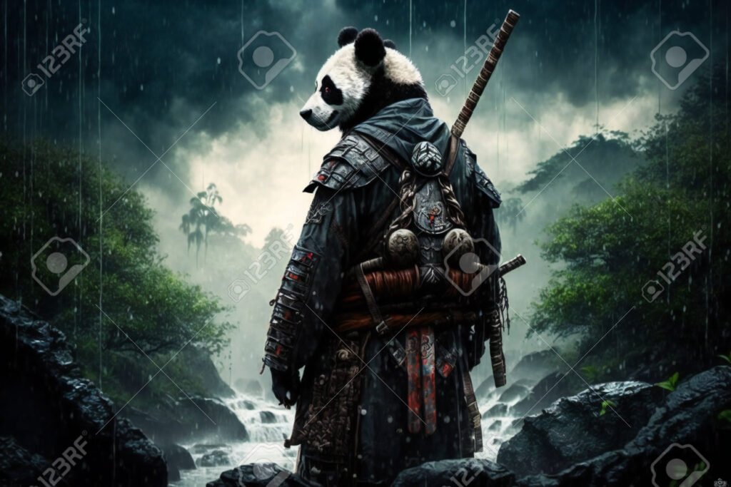 retrato de un samurai en la naturaleza