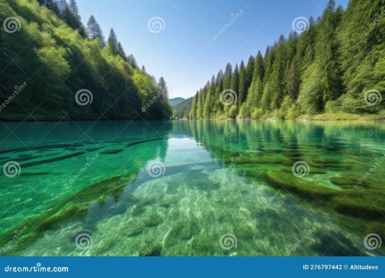 rio cristalino rodeado de naturaleza fresca