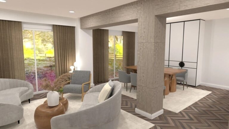 sala moderna con decoracion acogedora y elegante