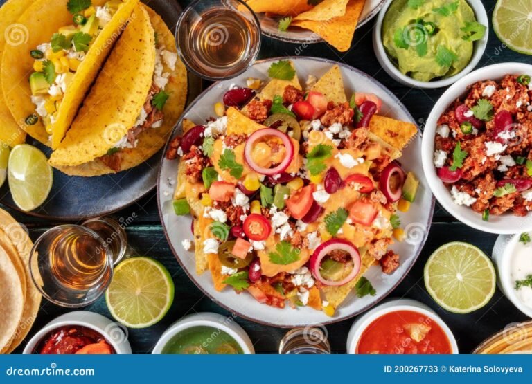 Cómo preparar deliciosos tacos mexicanos en casa 9 tacos mexicanos coloridos sobre una mesa