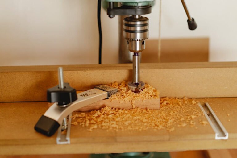 Cómo elegir el mejor taladro manual para trabajar con madera 5 taladro manual sobre una mesa de trabajo