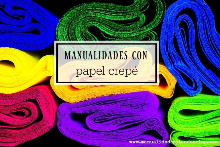 tiras de papel crepe en coloridos proyectos
