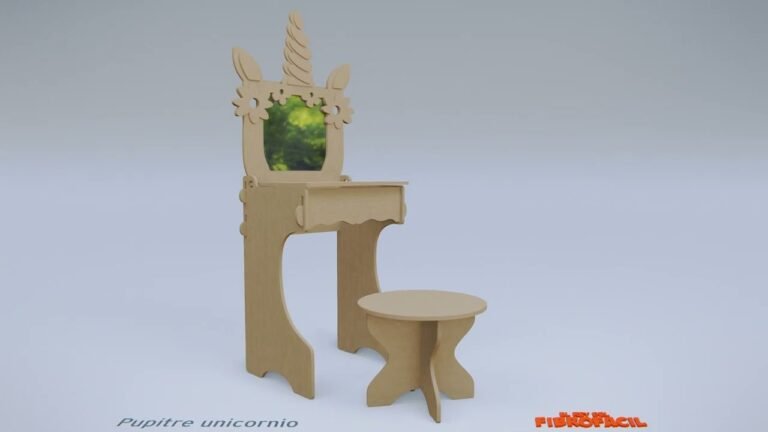 tocador infantil de fibrofacil colorido