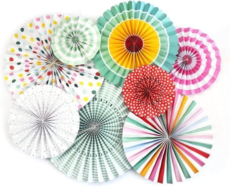 variedad de abanicos de papel coloridos