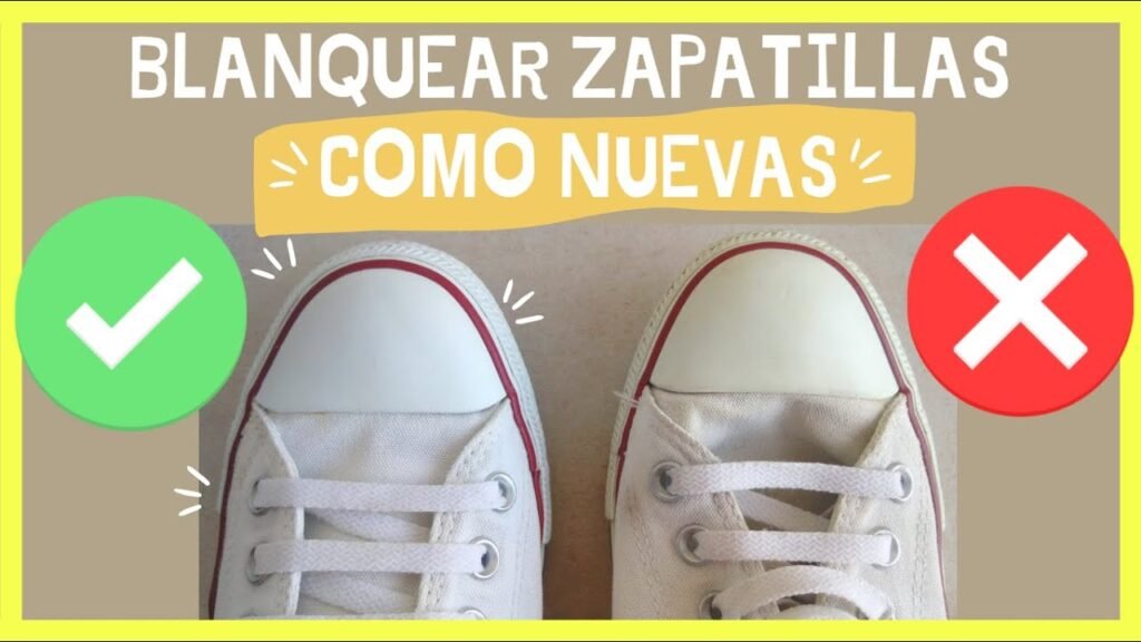 Cómo puedo devolver el color blanco a mis zapatillas amarillas 1 zapatillas amarillas antes y despues de limpiar